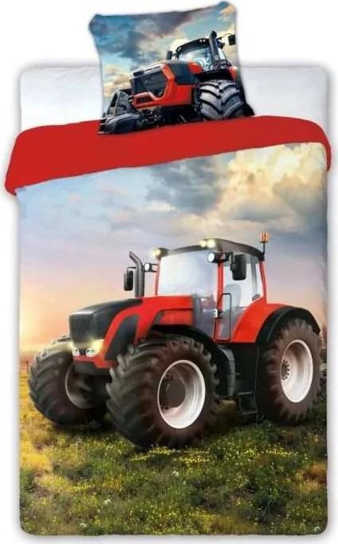 FARO Povlečení Traktor červený Bavlna, 140/200, 70/90 cm