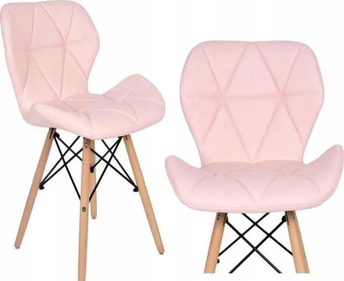Jídelní židle EKO růžová - skandinávský styl