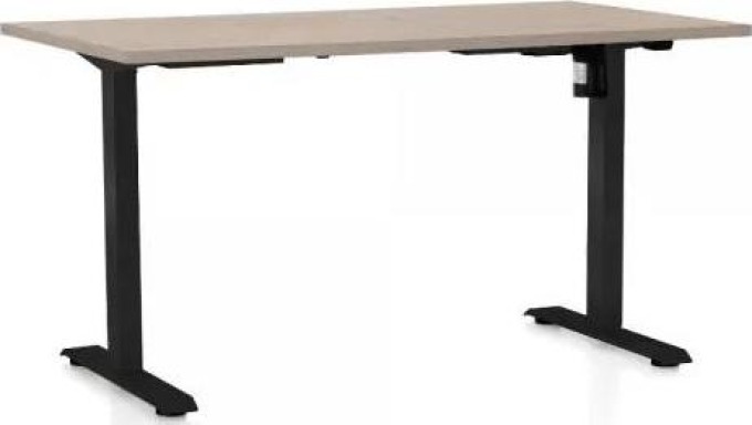 Výškově nastavitelný stůl OfficeTech A, 120 x 80 cm, černá podnož