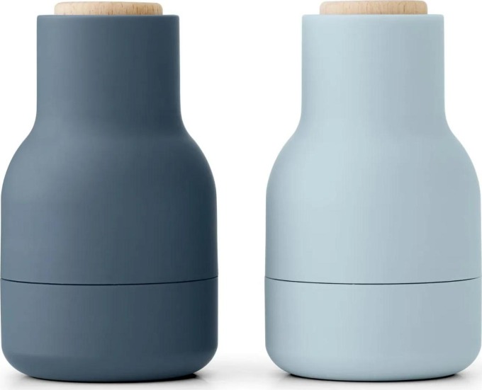 Audo Copenhagen Mlýnek na sůl a pepř Bottle Blues Beech Small - set 2 ks, modrá barva, kov, plast, keramika