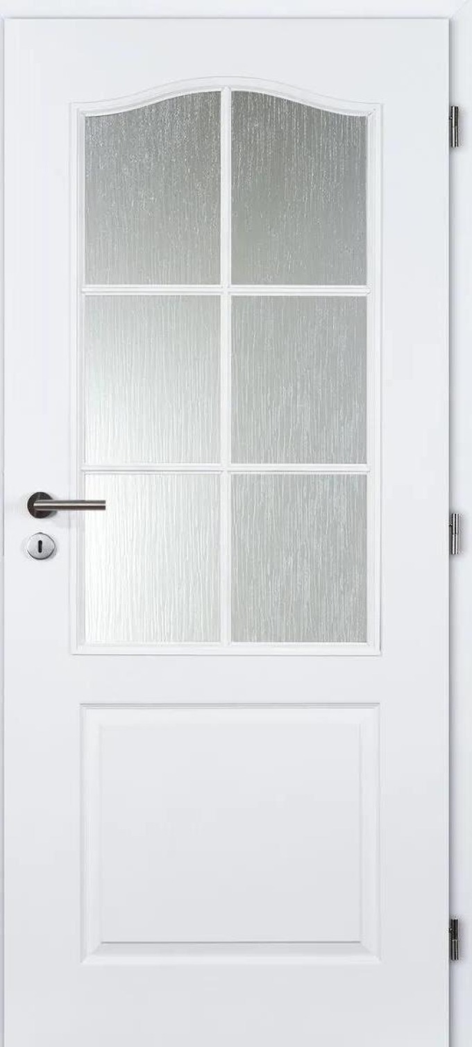 Doornite Socrates Interiérové dveře 80 P, 846 × 1983 mm, lakované, pravé, bílé, prosklené