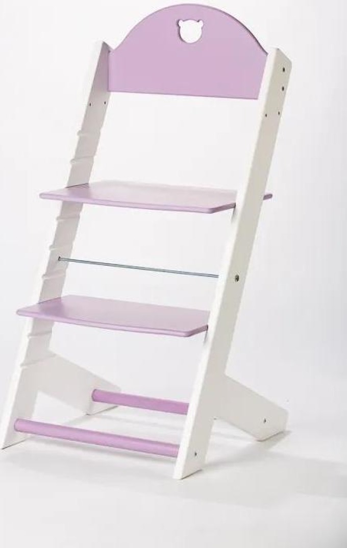 Lucas Wood Style rostoucí židle MIXLE - bílá/lila rostoucí židle MIXLE: Medvídek