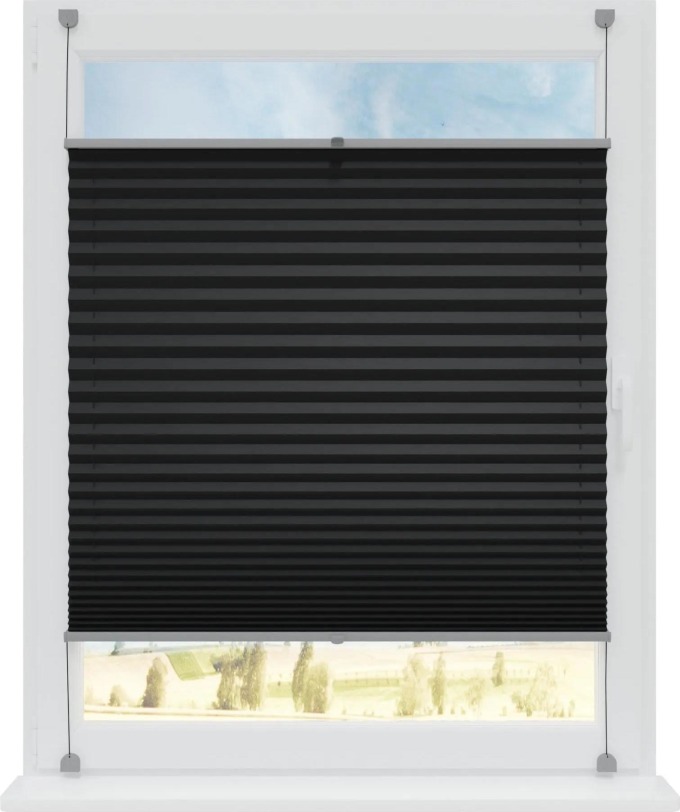 Termoizolační plisovaná roleta s funkcí SunStop, zastavující sluneční záření, s tepelným povlakem na vnější straně a vybranou barvou na vnitřní straně, vhodná pro většinu typů oken