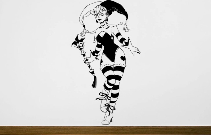 Lepy.cz Samolepka na zeď Joker - Girl Velikost (šířka x výška): 50x89cm, Barevná varianta: Bílá