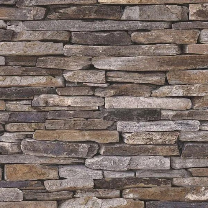 Vliesové tapety na zeď s designem kamene břidlice šedo-hnědého, rozměr 10,05 m x 0,53 m, od A.S.Création