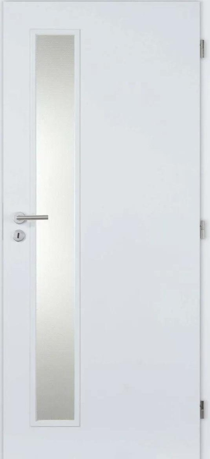 Doornite CPL Interiérové dveře TIKA1 sklo, 60 P, 646 × 1983 mm, CPL laminát, pravé, bílé, prosklené
