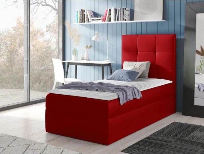 Kontinentální jednolůžková postel Kanvar 2, Strana: pravá, Rozměr postele: 100x200, Barva:: ekokůže Soft 010