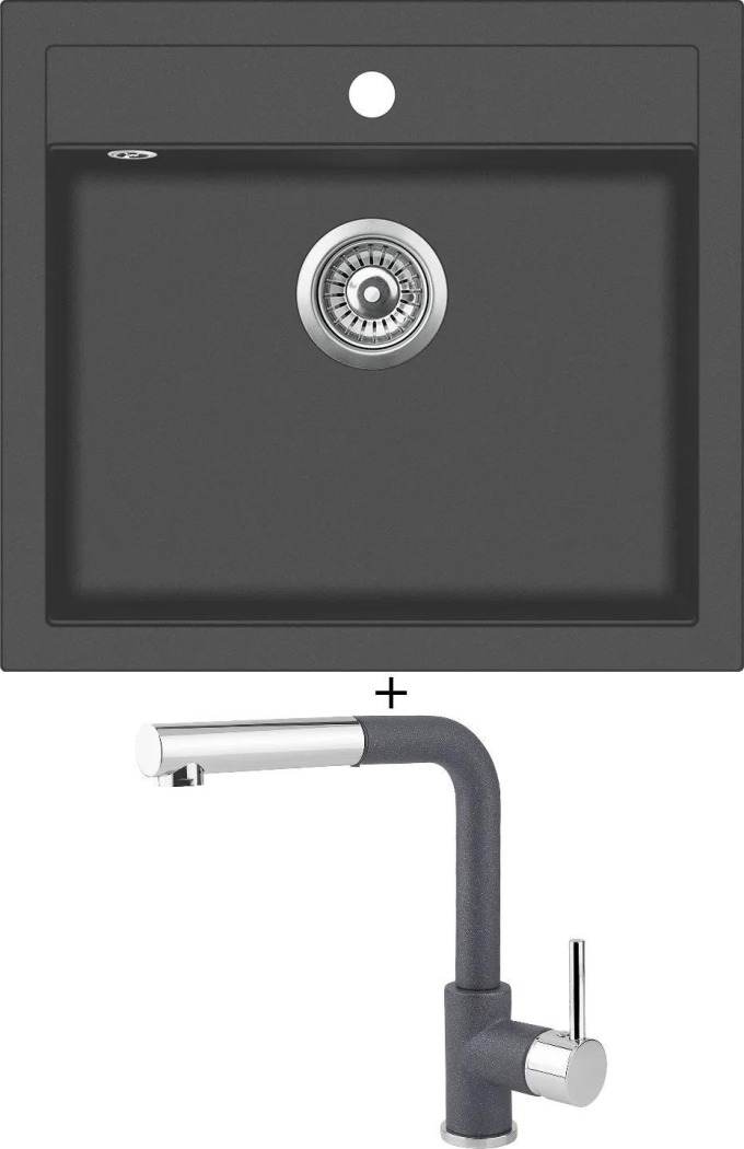 SET Aquastone SIMPLE 60 tmavě šedá + Aquastone AQ 5591 tmavě šedá