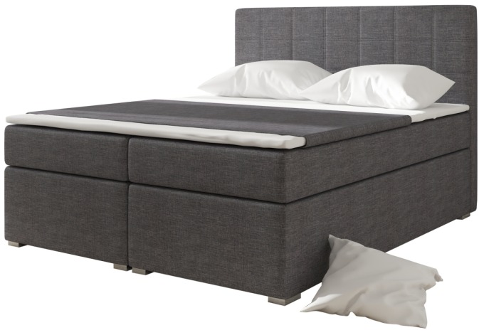 Boxspring HIRSUTA 01 140x200,  tmavě šedá látka