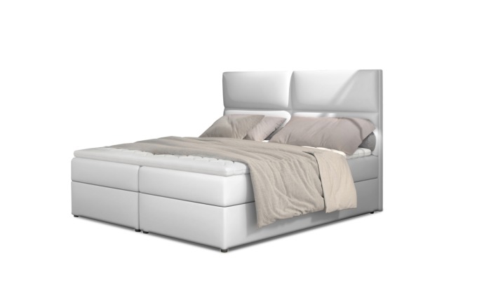 Boxspring PILANSI 07 160x200, bílá ekokůže