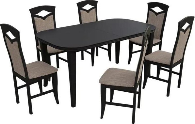 Jídelní set pro 6 osob - RK004, Barva dřeva: wenge, Potah: Lawa 02