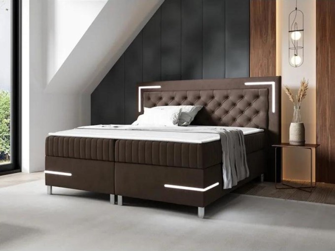 Kontinentální postel Suhak 5 LED, Rozměr postele: 180x200, Barva:: Fresh 04