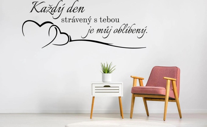 Lepy.cz Samolepka na zeď Každý den Velikost (šířka x výška): l00x39cm, Barevná varianta: Jemná růžová