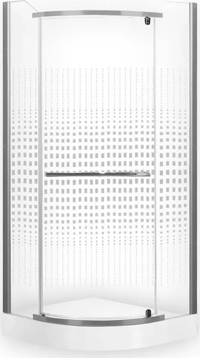 ROTH Čtvrtkruhový sprchový kout PENZA CUBIC, 80 × 80 × 195 cm, tloušťka skla: 6 mm, s dekorem