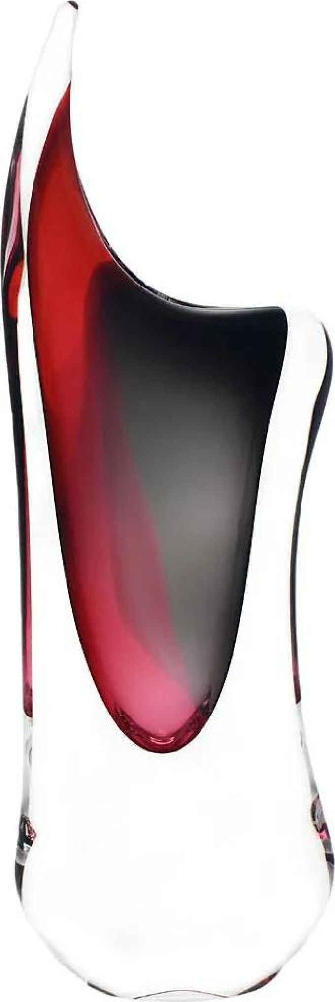 Skleněná váza hutní 04, růžová a kouřově černá, 29 cm | České hutní sklo od Artcristal Bohemia