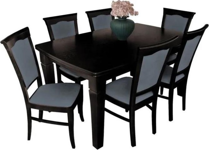 Jídelní set pro 6 osob - RK030, Barva dřeva: ořech, Potah: Lawa 05