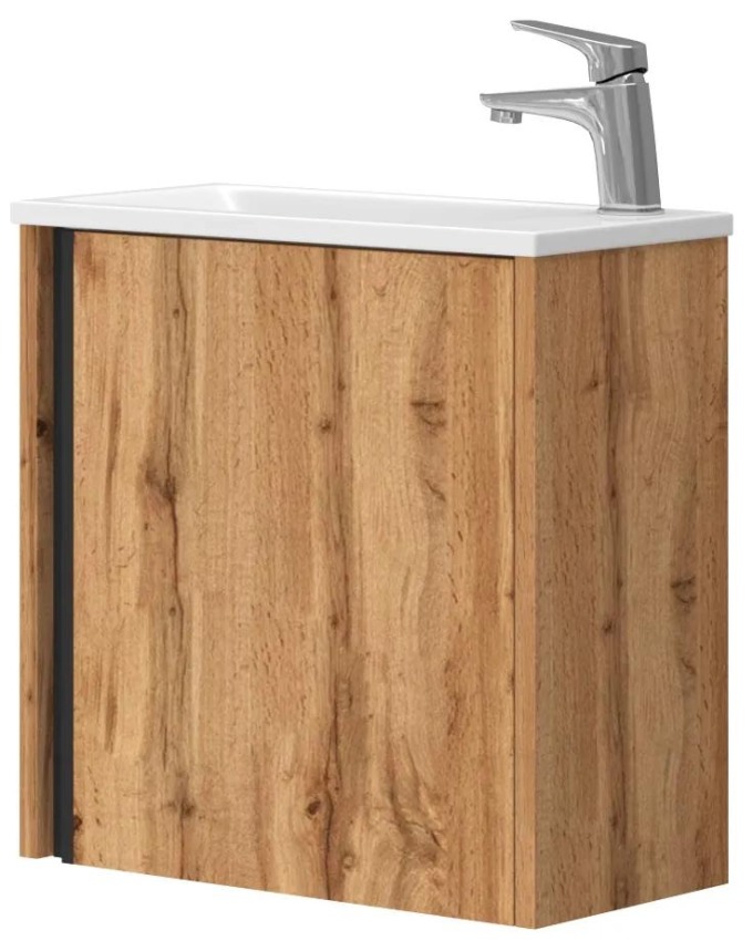Kingsbath Leo Wotan Oak 50 koupelnová skříňka s umyvadlem
