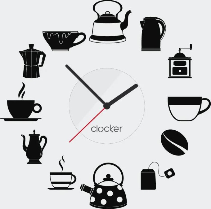 Clocker Nalepovací hodiny Coffee and tea Barva ciferníku: Bílá