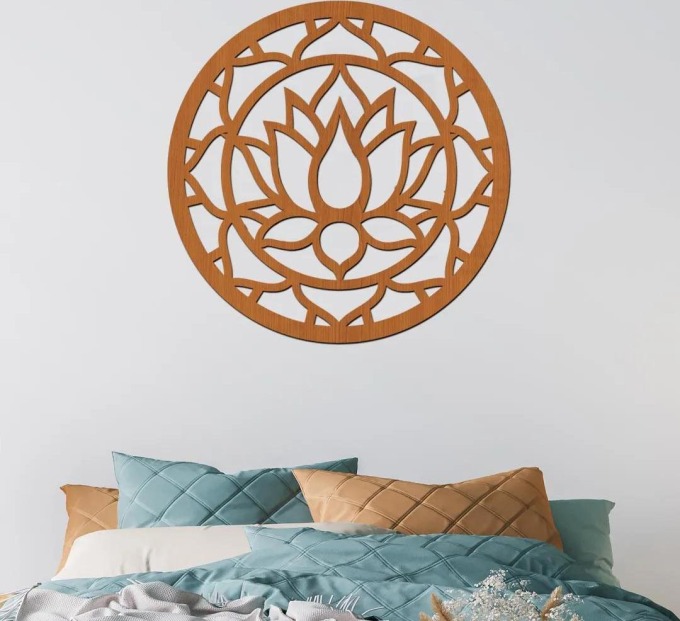 dřevo života Dřevěný obraz LOTUS MANDALA Barevný vzor: Třešeň, Rozměry (cm): 40x40