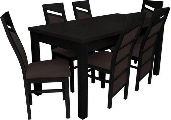 Jídelní set pro 6 osob - RK019, Barva dřeva: wenge, Potah: Casablanca 2304