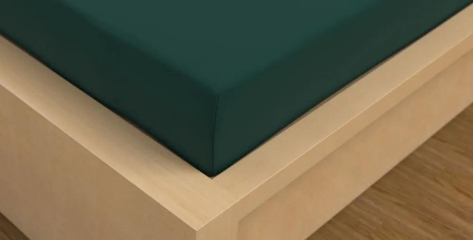 Kvalitex Luxusní Saténové prostěradlo tmavě zelené Bavlna Satén, 90x200+25 cm