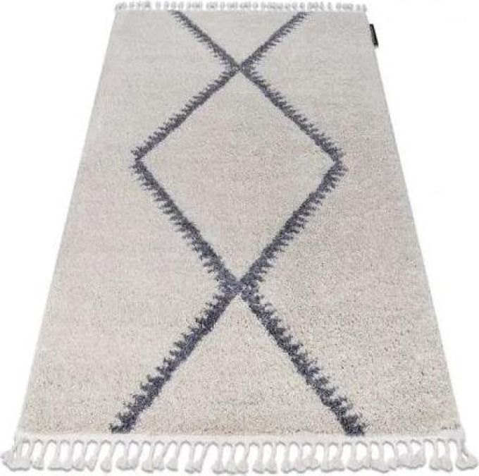 koberec BERBER MAKNES B5910, krémovo šedý střapce, Maroko Shaggy velikost 240x330 cm | krásné koberce cz