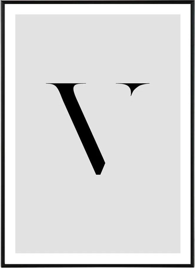 Letter V - 30x40 cm Obraz