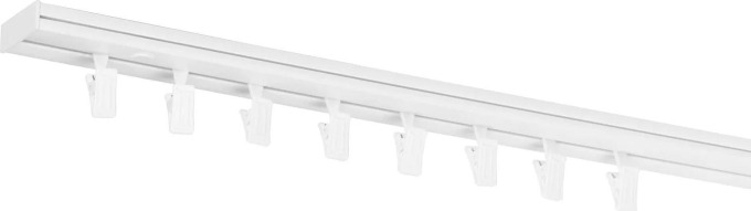 Dekodum Stropní kolejnice z PVC jednořadá bílá Délka: 360 cm, Typ přichycení: žabky