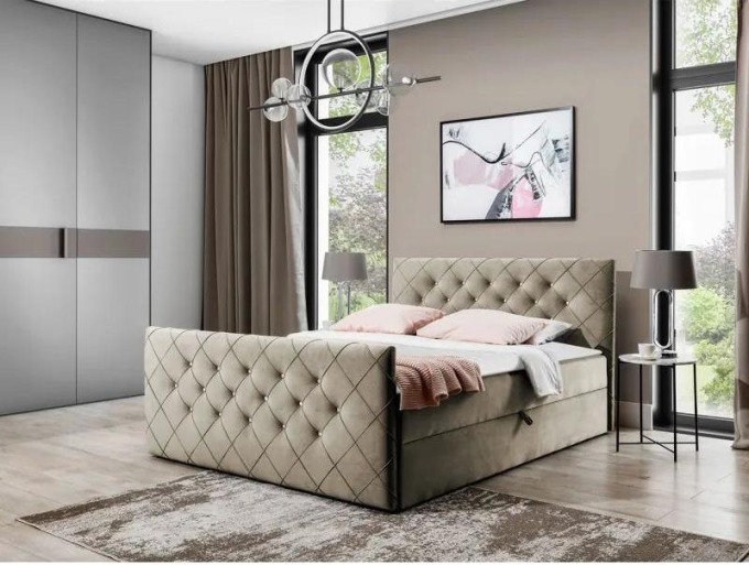Kontinentální postel Dotan, Rozměr postele: 200x200, Barva:: Magic Velvet 2208