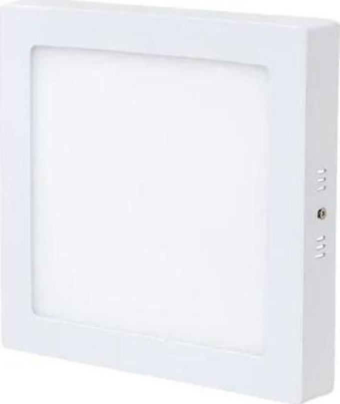 Bílý přisazený LED panel 225x225mm 18W - nahradí až 100W žárovku, teplota chromatičnosti 4100K, výkon 18W, intenzita světla 1550 lm, svítí pod úhlem 160°, napájení 230V AC, třída krytí IP20 - vhodné do interiéru