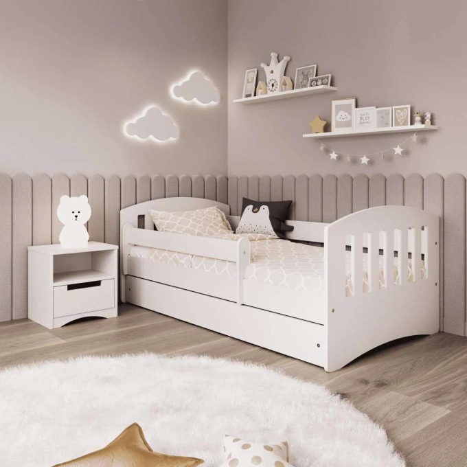 Ourbaby Classic postel + úložný prostor 180x80 cm bílá