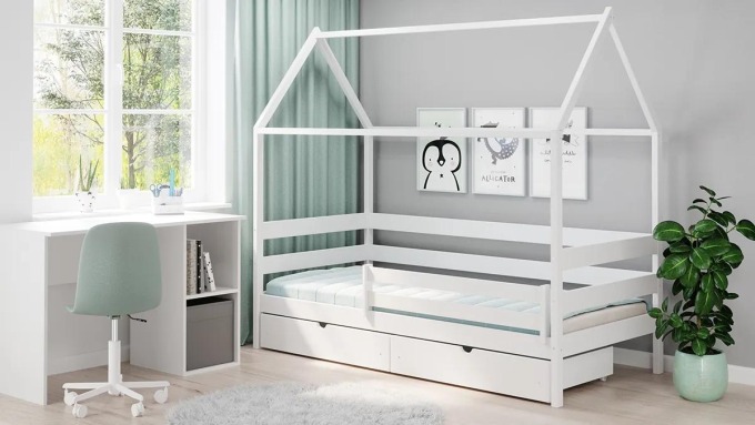 postel dětské domeček přízemní Comfio - Bílý, 80x180