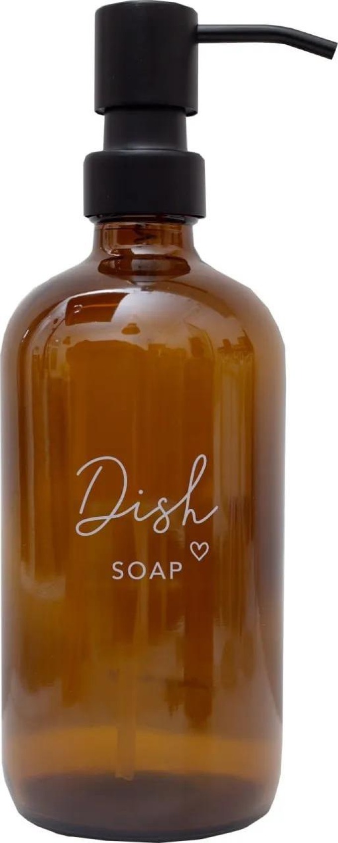 Eulenschnitt Skleněný dávkovač přípravku na nádobí Dishsoap 500 ml, černá barva, hnědá barva, sklo, kov