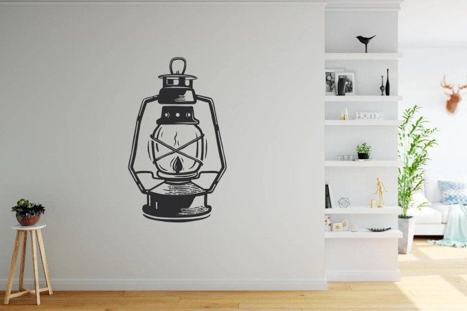 Lepy.cz Samolepka na zeď Petrolejka Velikost (šířka x výška): 45x75cm, Barevná varianta: Tyrkysová modrá