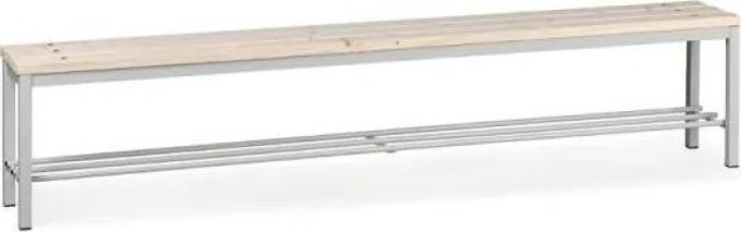 Šatní lavice s botníkem, sedák - latě, délka 2000 mm, šedá