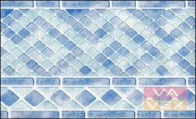 Kvalitní vinylová bordura s modrou mozaikou, 5m x 10,5 cm - vhodná pro koupelnové interiéry
