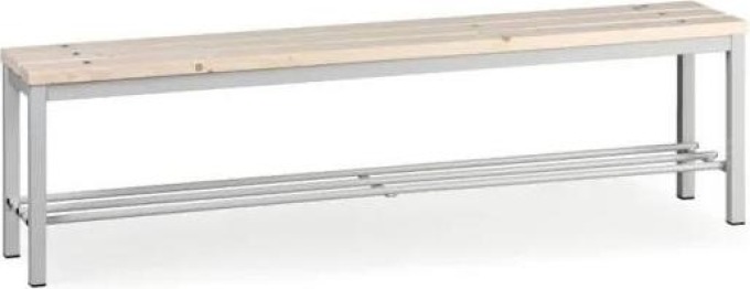 Šatní lavice s botníkem, sedák - latě, délka 1500 mm, šedá