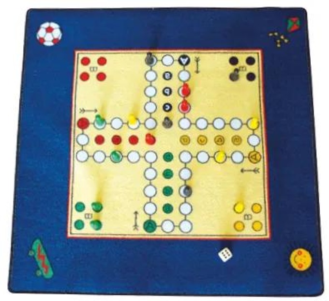 Vesna | Dětský koberec Člověče nezlob se 211, 92x92 cm, modrý