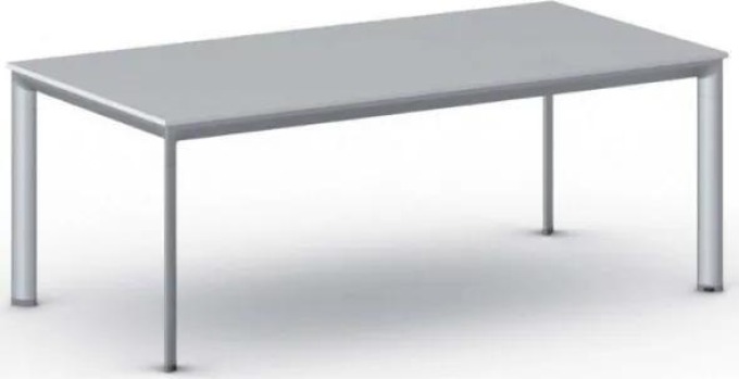 Kancelářský stůl PRIMO INVITATION, šedostříbrná podnož 2000 x 1000 mm, šedá
