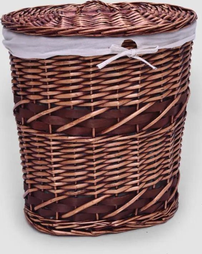 Praktický a elegantní proutěný koš na prádlo s víkem ve hnědém provedení