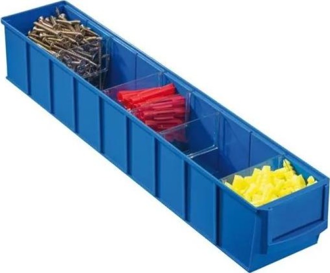 Allit Plastový regálový box ShelfBox typ C - 91 x 500 x 81 mm, 16 ks, modrý