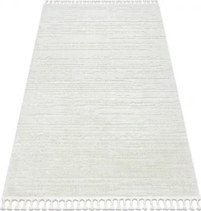 koberec SEVILLA AC53B pruhy bílá střapce, Berber, Maroko, Shaggy velikost 120x170 cm | krásné koberce cz