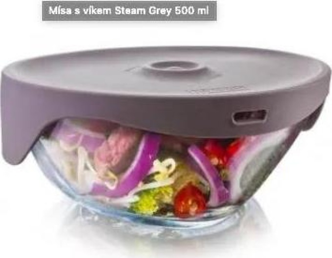 Mísa s víkem šedá 500 ml