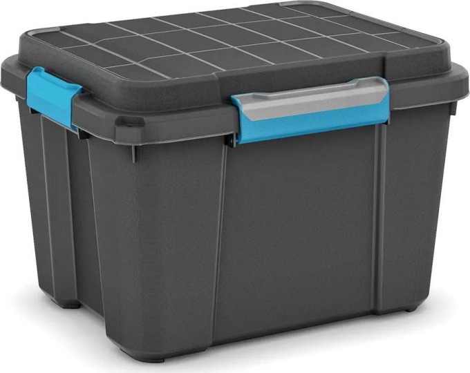 Plastový úložný box Scuba M, černý, 34x49,5x39 cm - Vysoká odolnost a bezpečná ochrana před prachem a vlhkostí pro vaše materiály