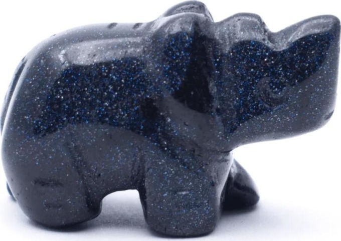 Milujeme Kameny Avanturín modrý syntetický - nosorožec - tromlovaný kamen