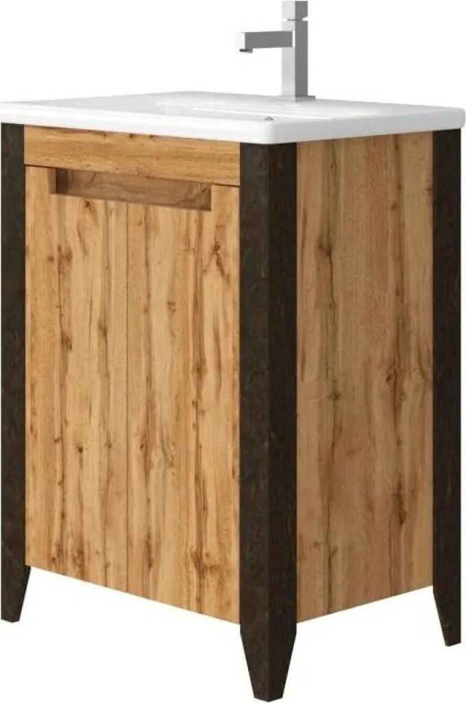 Kingsbath Queen 65 Wotan Oak koupelnová skříňka s umyvadlem
