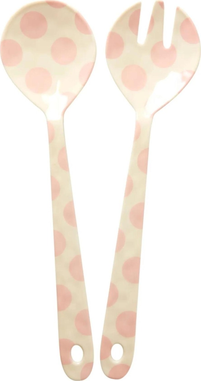 rice Melaminový příbor na salát Soft Pink, růžová barva, melamin