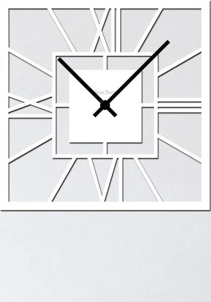 dřevo života Nástěnné hodiny SQUARE Barevný vzor: Bílá, Velikost hodin: 35x35
