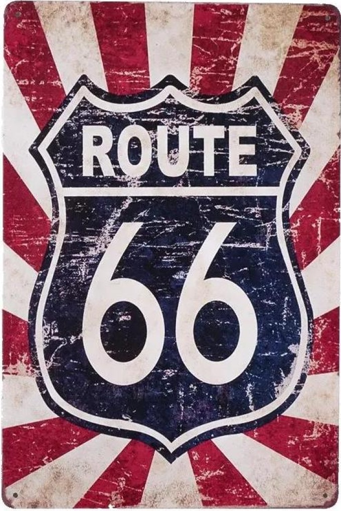 Kovová cedule Route 66 3