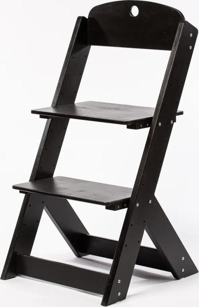 Dřevěná rostoucí židle OMEGA III černá pro děti od samostatného sezení až do dospělosti s nastavitelným sedákem a podnožkou
